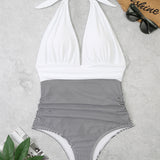 Halter Neck One-Piece Swimwear