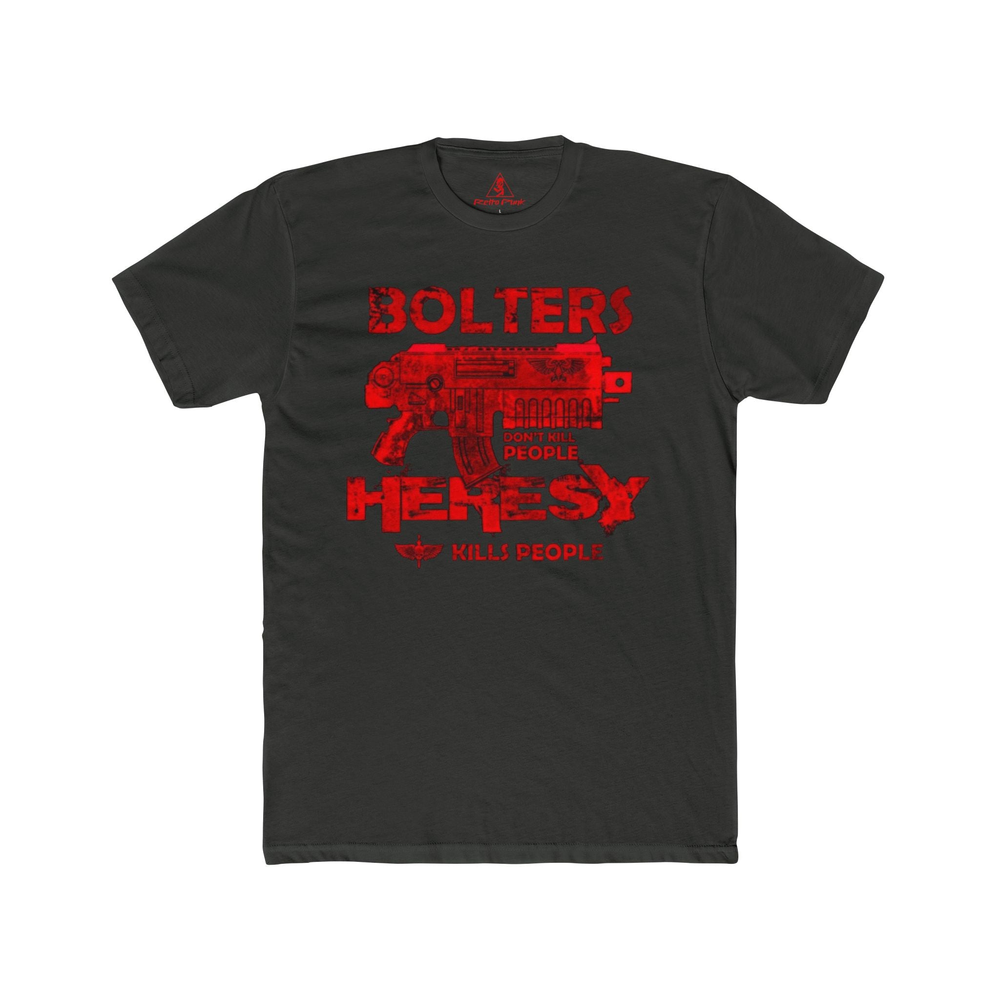 Warhammer 40K Bolter Gun Graphic T-Shirt  Retro Sci-Fi Gaming Tee  Space Marine Apparel  RetroPunkDesign