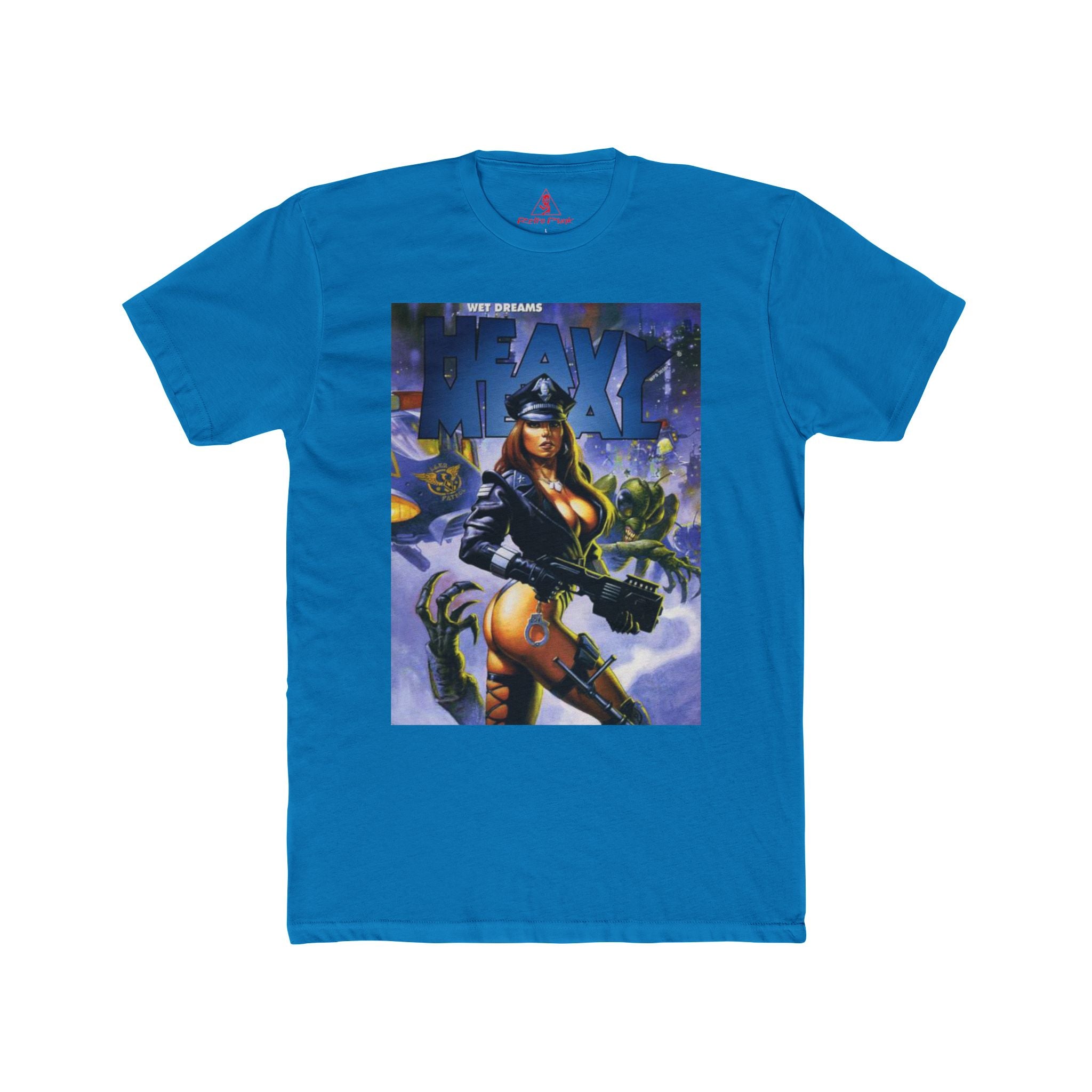 Heavy Metal Police Babe Graphic T-Shirt  80s Sci-Fi Fantasy Magazine Art Tee  RetroPunkDesign