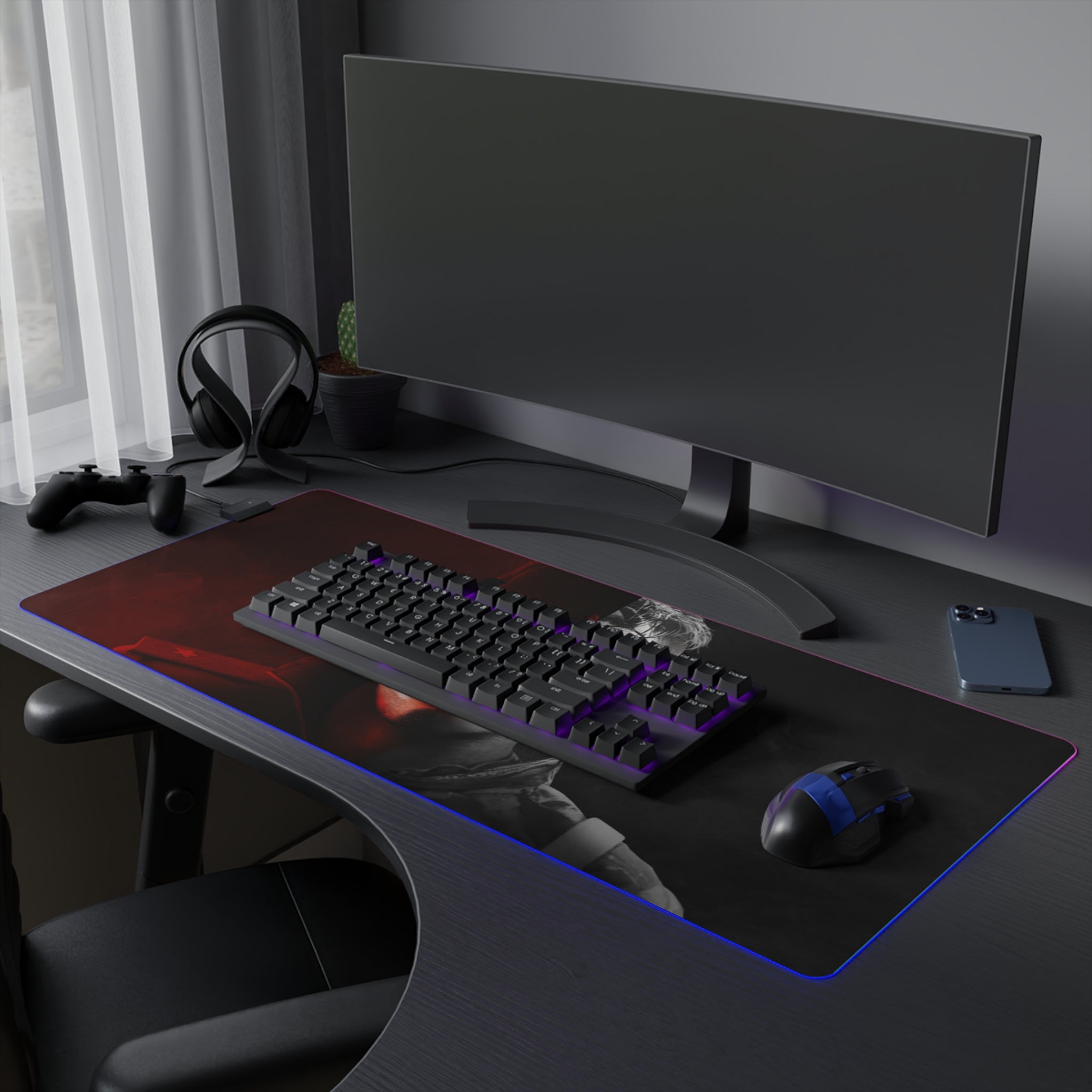 Command & Conquer Red Alert LED Gaming Mouse Mat  RGB Desk Pad  Retro RTS Game Accessory  RetroPunkDesign - Retro Punk Design 
