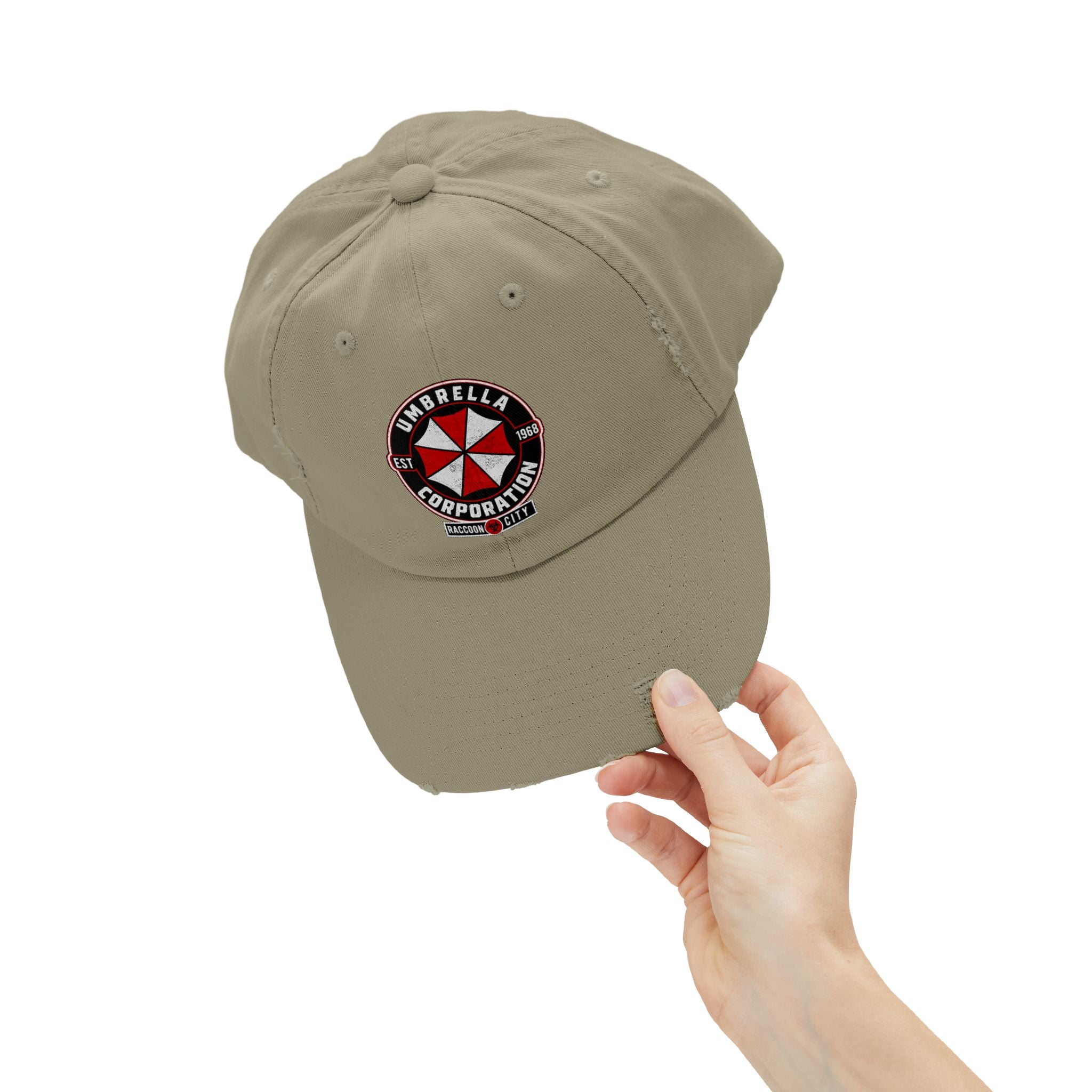 Resident Evil Umbrella Corporation Distressed Cap | Biohazard Horror Hat | RetroPunkDesign - Retro Punk Design 