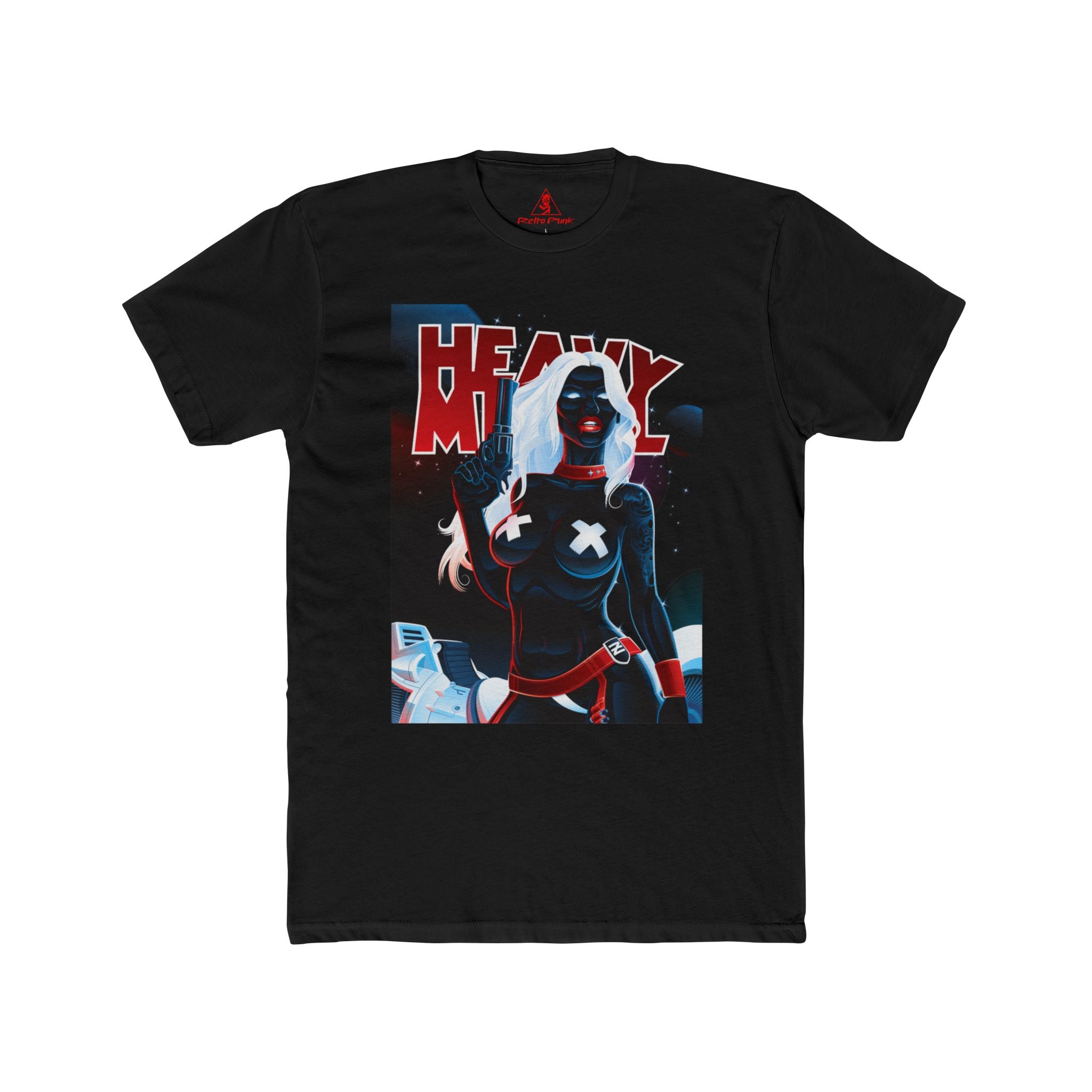 Heavy Metal Space Babe Graphic T-Shirt  80s Sci-Fi Fantasy Magazine Art Tee  RetroPunkDesign