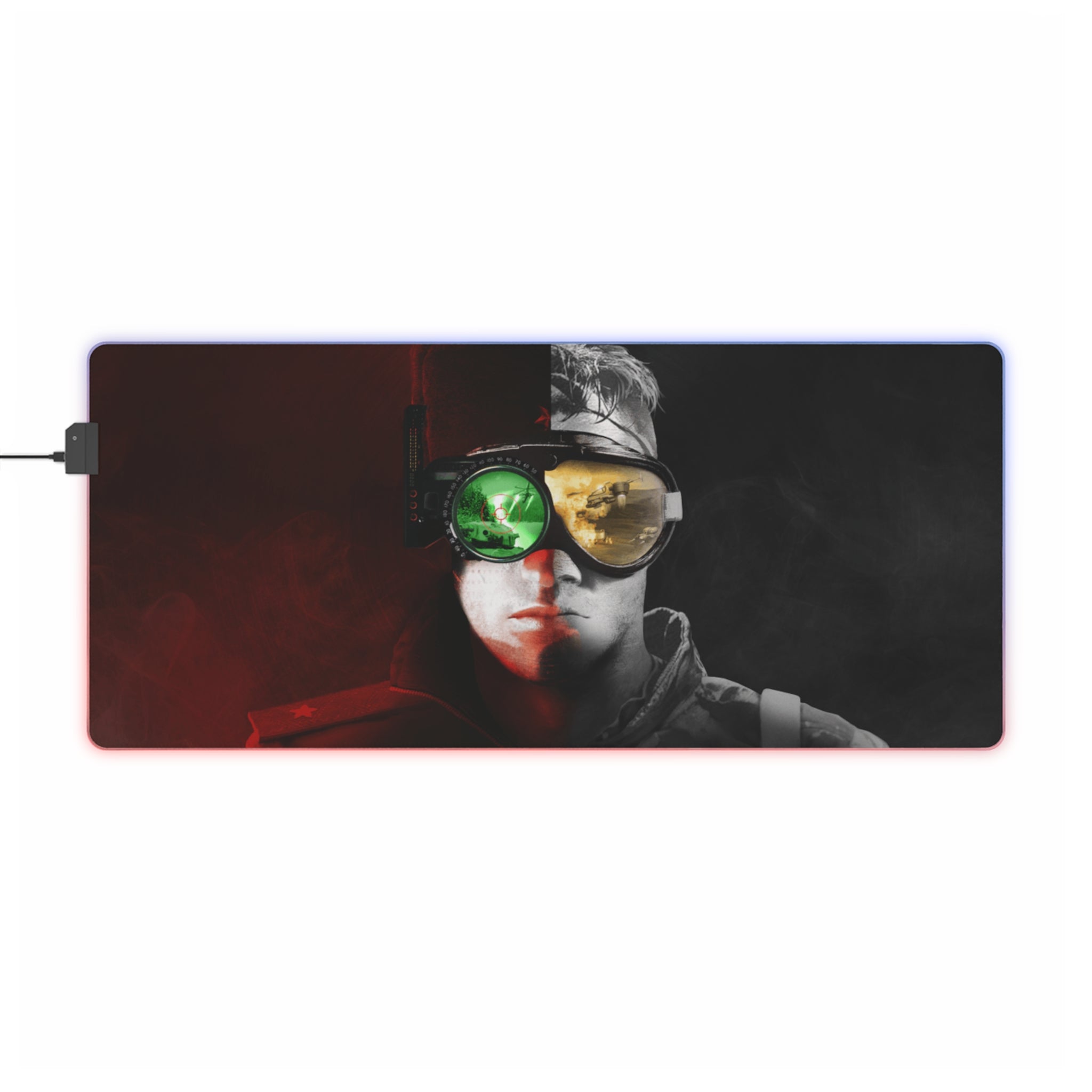 Command & Conquer Red Alert LED Gaming Mouse Mat  RGB Desk Pad  Retro RTS Game Accessory  RetroPunkDesign - Retro Punk Design 