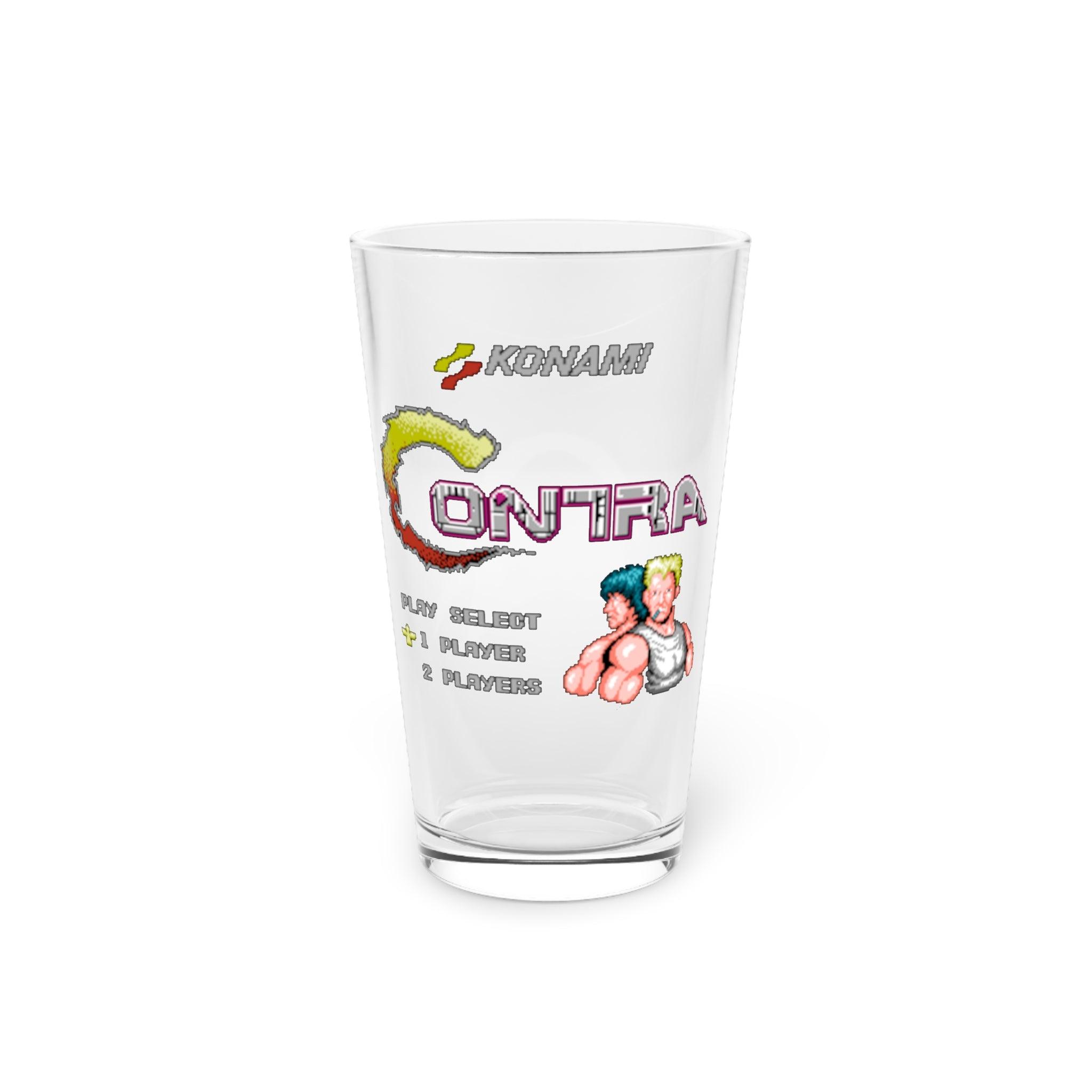 Contra Pint Glass | Retro NES Run and Gun Gaming Drinkware | RetroPunkDesign - Retro Punk Design 