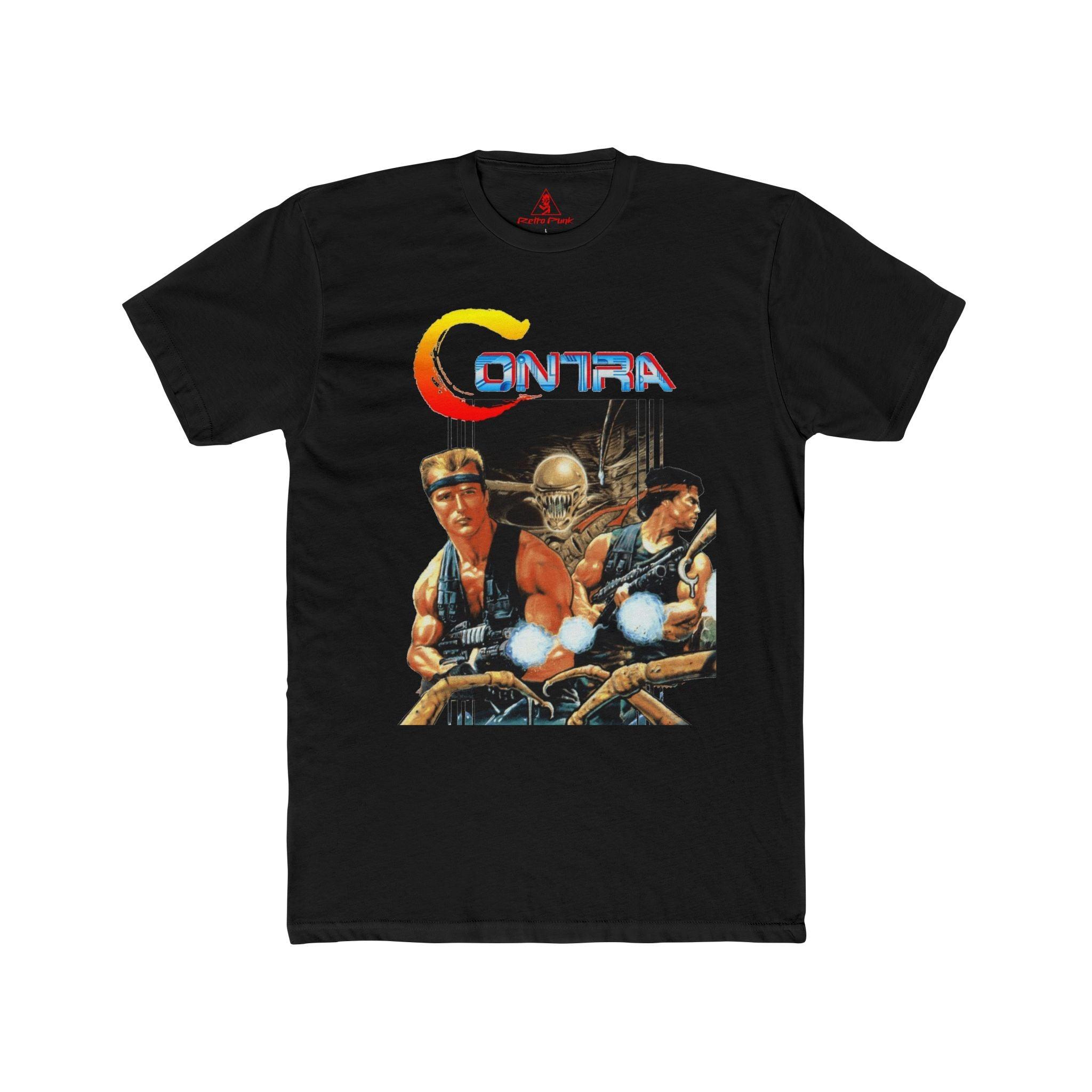 Contra NES Graphic T-Shirt | Retro Run and Gun 8-Bit Gaming Tee | RetroPunkDesign - Retro Punk Design 