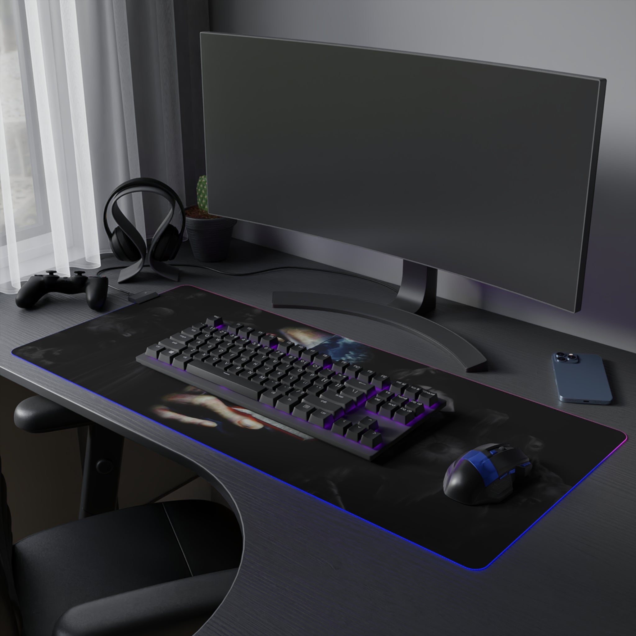 Resident Evil 2 LED Gaming Mouse Mat  RGB Desk Pad  Survival Horror Game Accessory  RetroPunkDesign - Retro Punk Design 