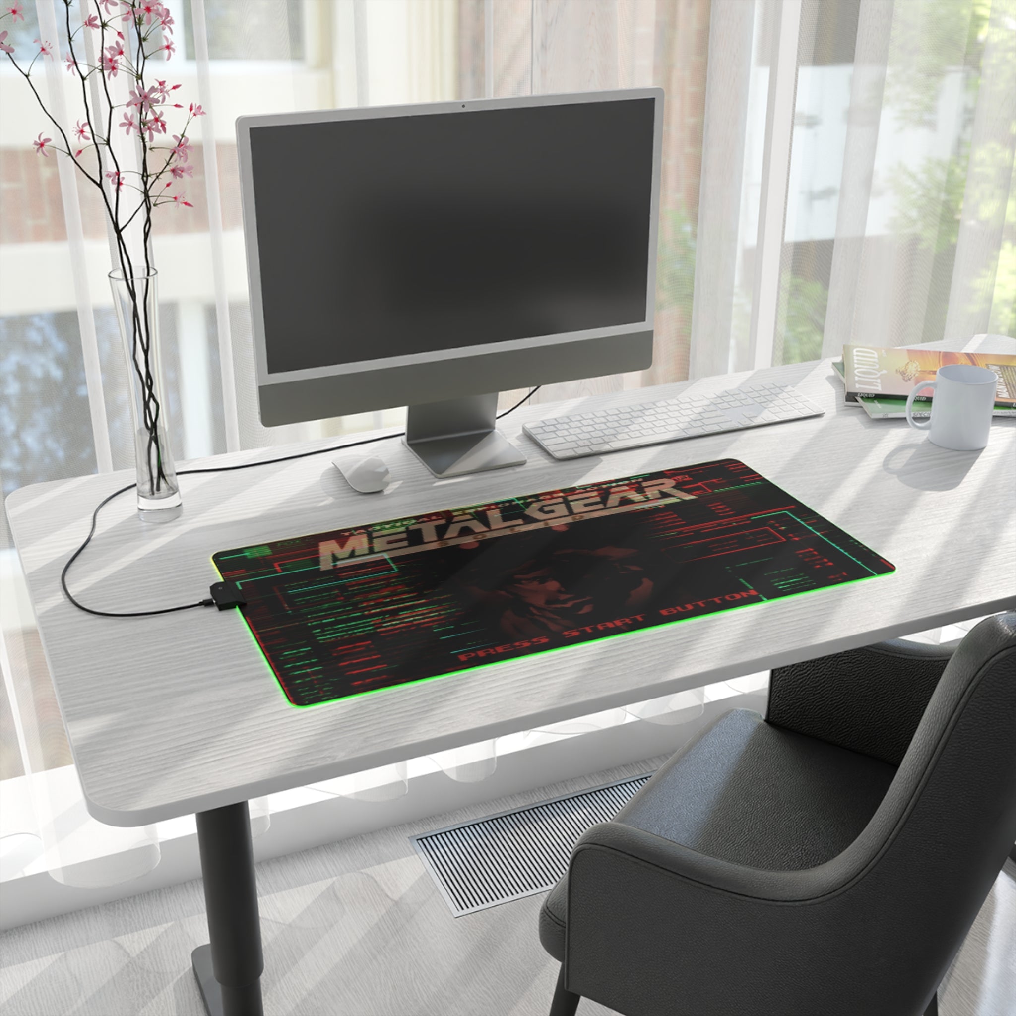 Metal Gear Solid Gaming LED Mouse Pad Metal Gear Solid Gaming LED Mouse Pad RGB Desk Mat  Stealth Game Accessory  RetroPunkDesign - Retro Punk Design 
