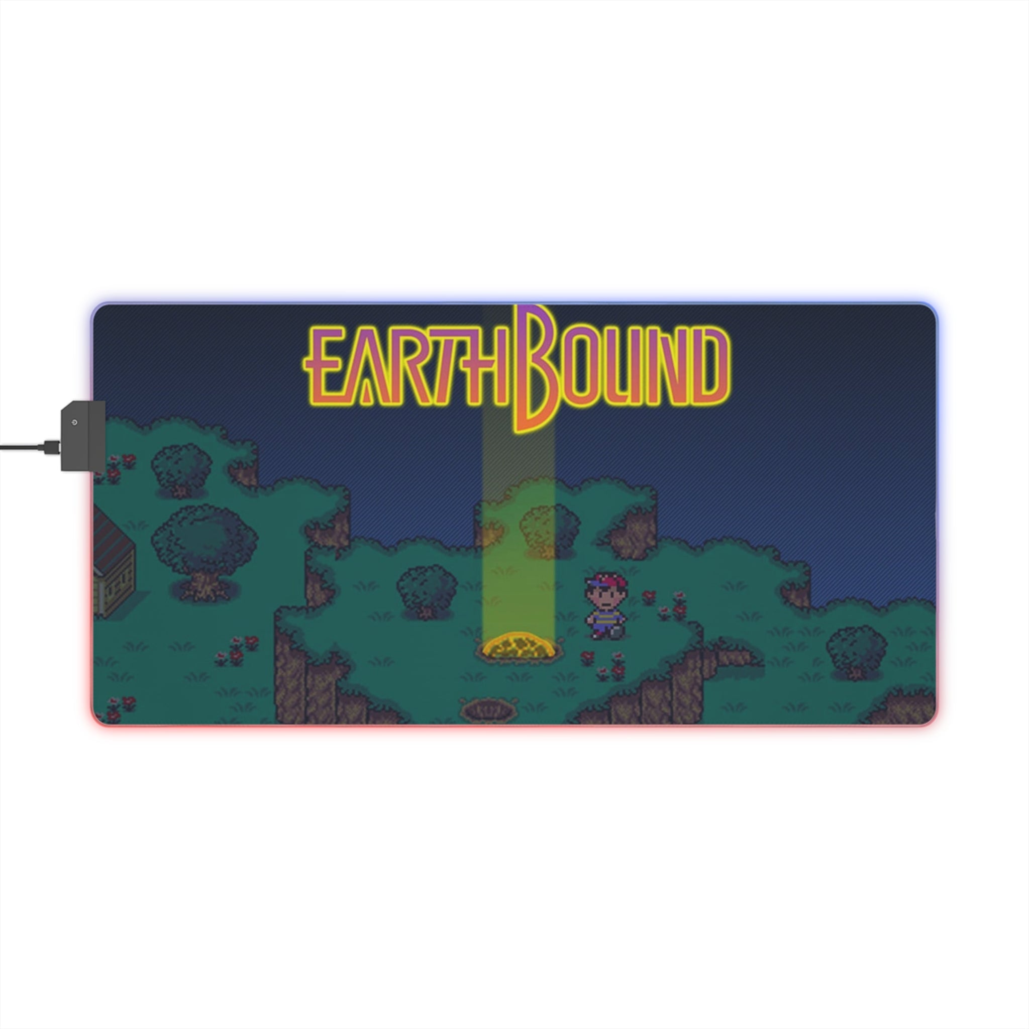 EarthBound LED Gaming Mouse Pad | Retro SNES RPG RGB Desk Mat | RetroPunkDesign - Retro Punk Design 