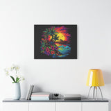 Tropical Island Sunset Canvas Art Print | Retro Wave Wall Art | 100% Cotton Canvas