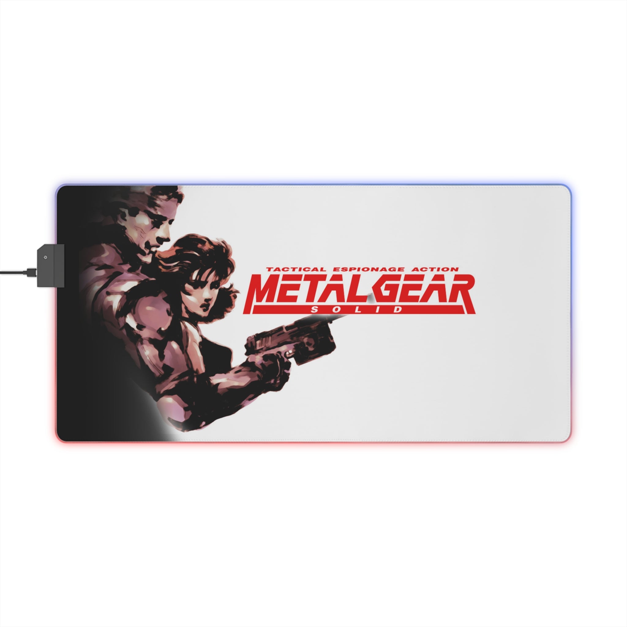 Metal Gear Solid Retro Gaming LED Mouse Mat  RGB Desk Mat  Stealth Game Accessory  RetroPunkDesign - Retro Punk Design 