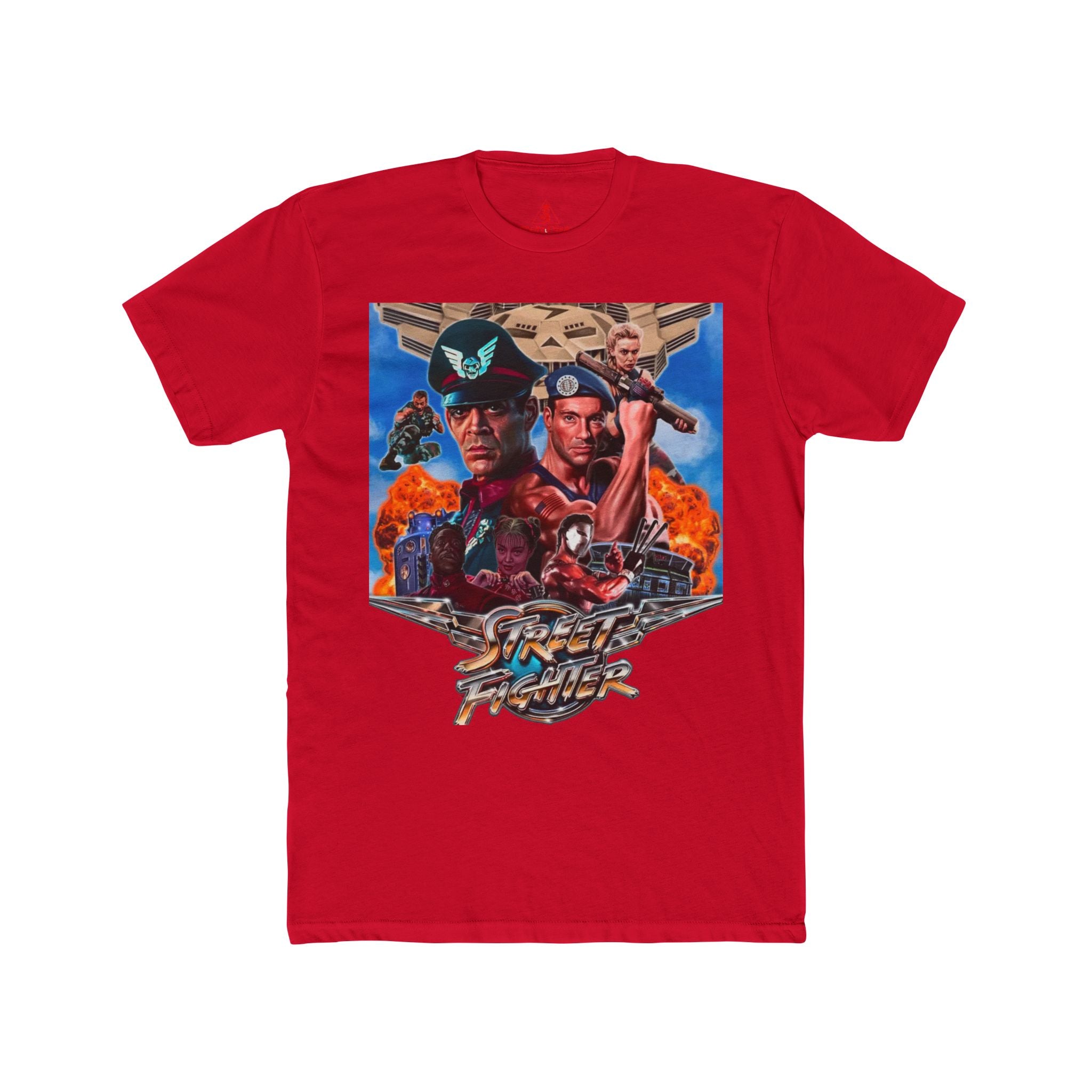Street Fighter II 1994 Jean-Claude Van Damme Graphic T-Shirt | Classic Action Movie Tee | Retro Gaming Apparel | RetroPunkDesign
