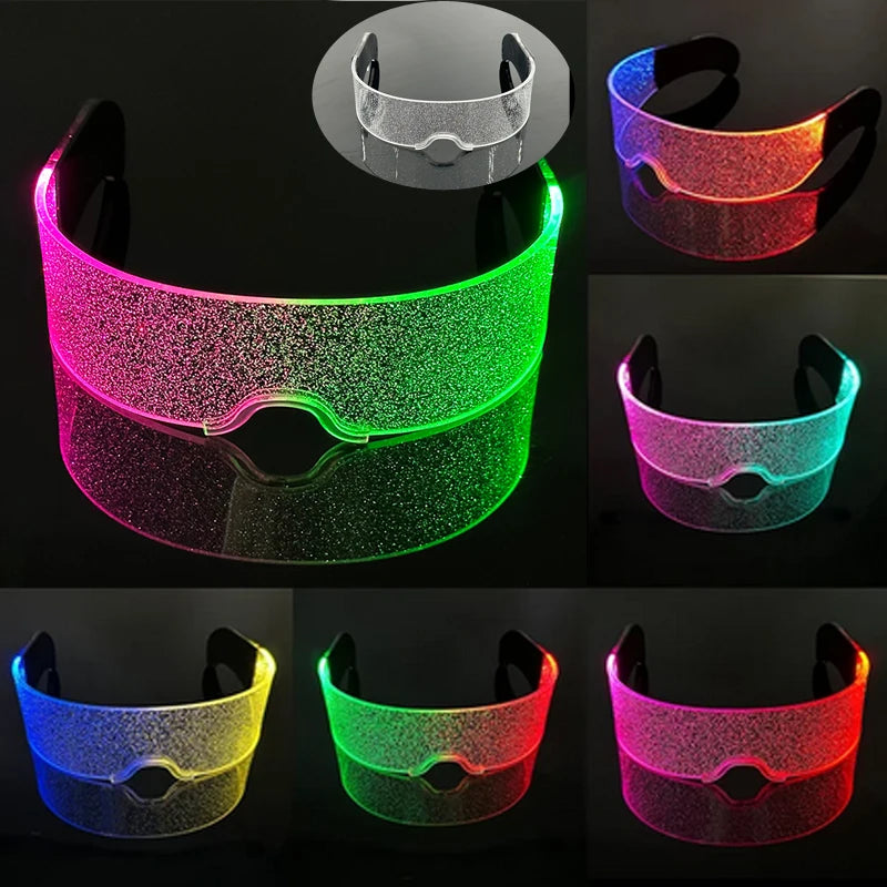 Cyberpunk led glasses cool robot cyberpunk glasses Luminous futuristic glasses for robot cospaly Bar Party Rave Costume