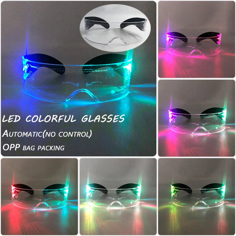 Cyberpunk led glasses cool robot cyberpunk glasses Luminous futuristic glasses for robot cospaly Bar Party Rave Costume