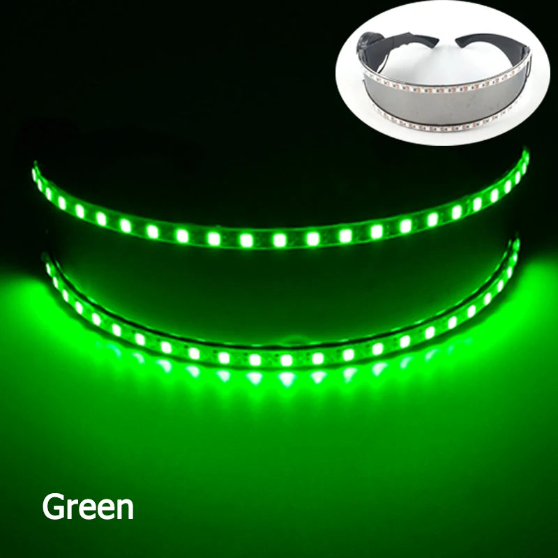 Cyberpunk led glasses cool robot cyberpunk glasses Luminous futuristic glasses for robot cospaly Bar Party Rave Costume