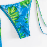 Printed Halter Neck Three-Piece Swim Set