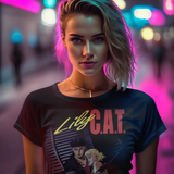 Lily C.A.T. Anime Graphic T-Shirt  Retro 80s Sci-Fi Horror Tee |