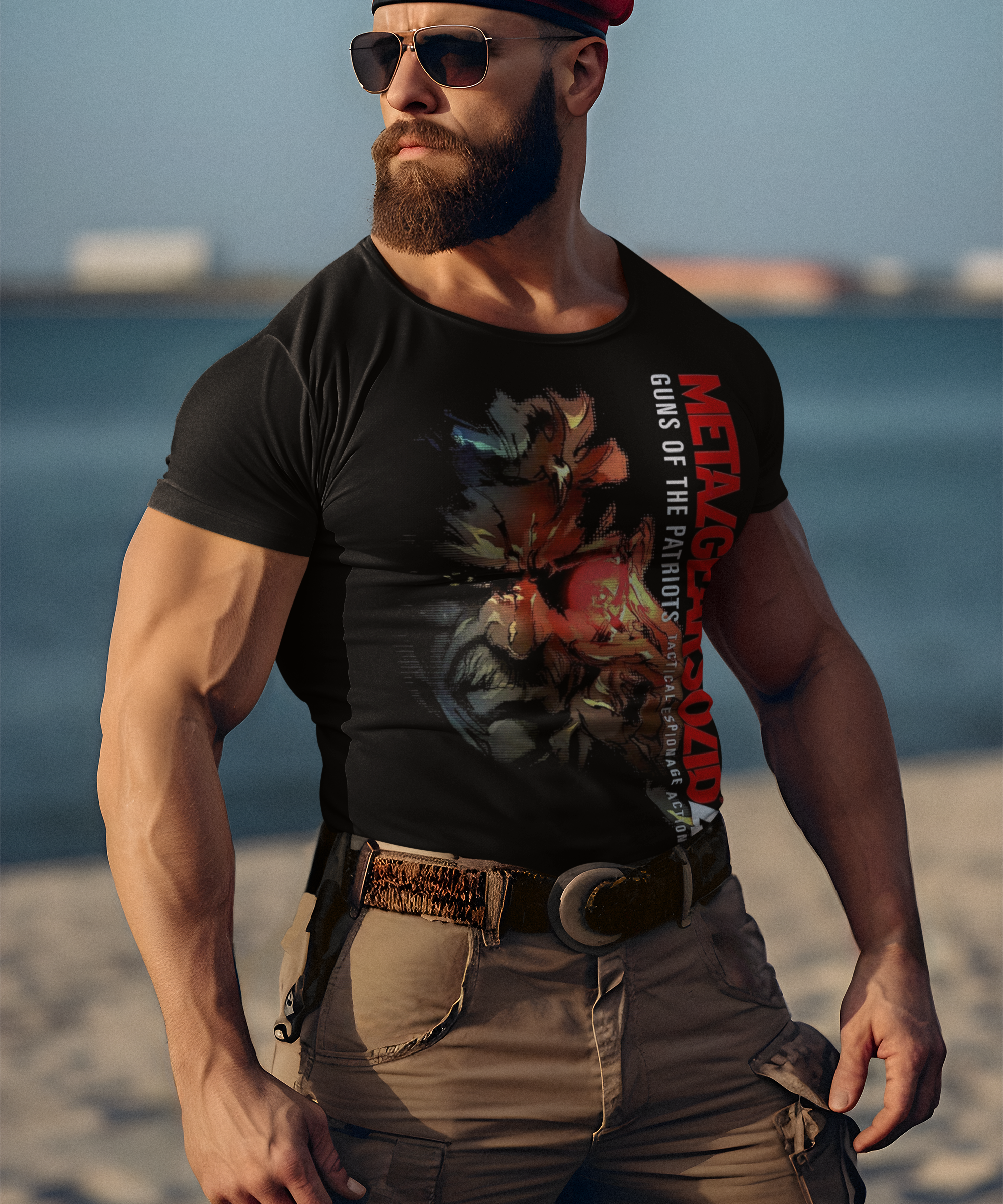 Metal Gear Solid 4 Graphic T-Shirt | Guns of the Patriots Retro MGS Tee | RetroPunkDesign