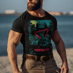 Predator 1987 Arnold Schwarzenegger Graphic T-Shirt | Retro Action Sci-Fi Polyester Tee | RetroPunkDesign - Retro Punk Design 