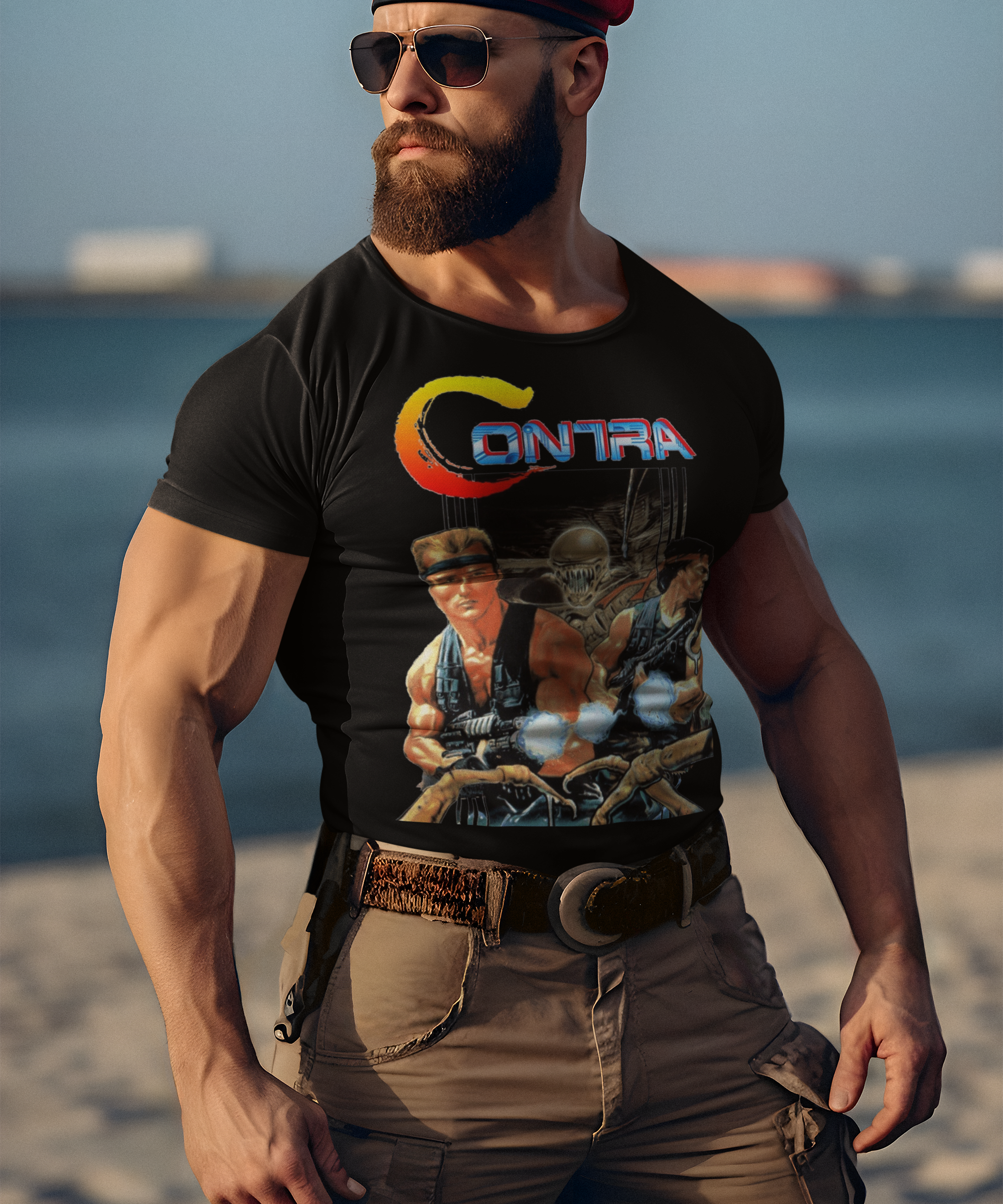 Contra NES Graphic T-Shirt | Retro Run and Gun 8-Bit Gaming Tee | RetroPunkDesign - Retro Punk Design 