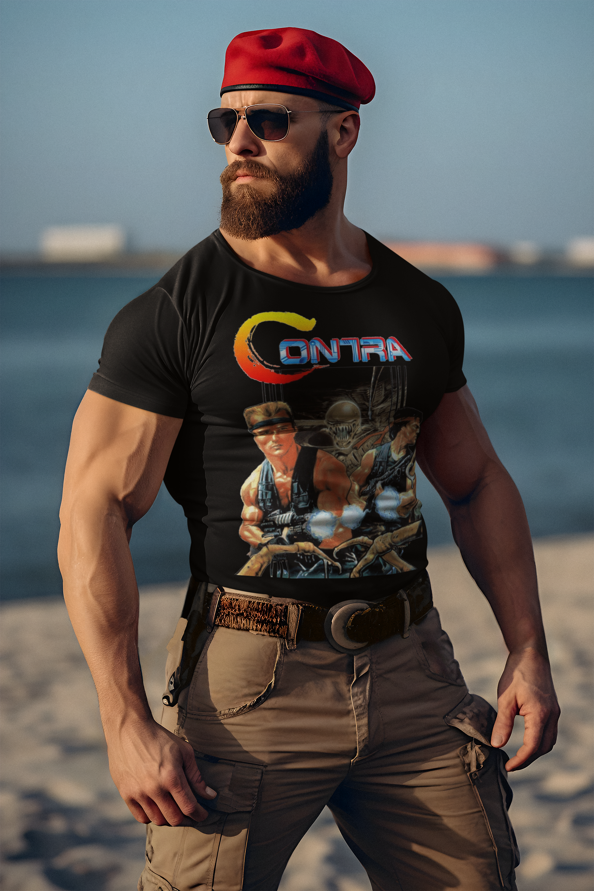 Contra NES Graphic T-Shirt | Retro Run and Gun 8-Bit Gaming Tee | RetroPunkDesign - Retro Punk Design 