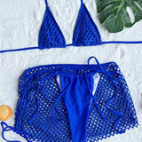 Cutout Halter Neck Three-Piece Swim Set