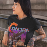 Contra NES Graphic T-Shirt | Arnold Schwarzenegger Sylvester Stallone Retro Gaming Tee | RetroPunkDesign - Retro Punk Design 