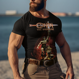 Conan The Barbarian Graphic T-Shirt | Arnold Schwarzenegger Retro Fantasy Tee | RetroPunkDesign