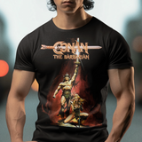 Conan The Barbarian Graphic T-Shirt | Arnold Schwarzenegger Retro Fantasy Tee | RetroPunkDesign