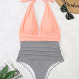 Halter Neck One-Piece Swimwear