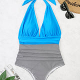 Halter Neck One-Piece Swimwear