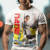 Golgo 13 Assignment Kowloon Sonny Chiba Graphic Tee | Vintage Anime T-Shirt | Retro Manga Apparel | Classic Japanese Action Movie Shirt