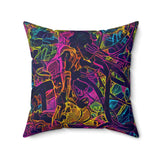 Ghost in the Shell 1995 Anime Manga Cyberpunk Retro Neon Spun Polyester Square Pillow