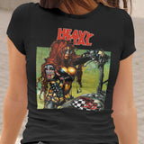 Heavy Metal Biker Babe Graphic T Shirt