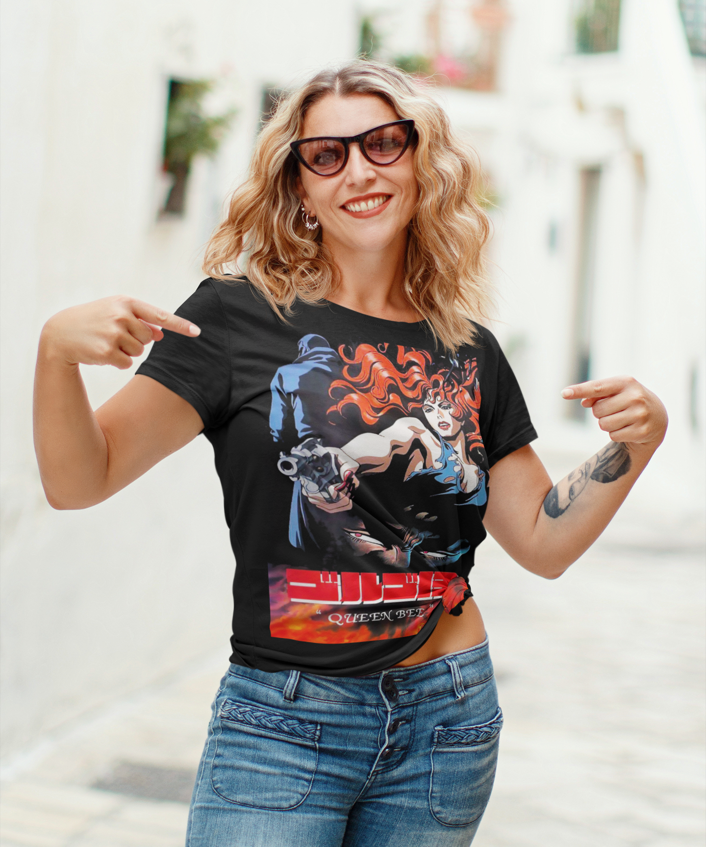 Golgo 13 Queen Bee Graphic T-Shirt | Duke Togo Retro Anime Tee | RetroPunkDesign - Retro Punk Design 
