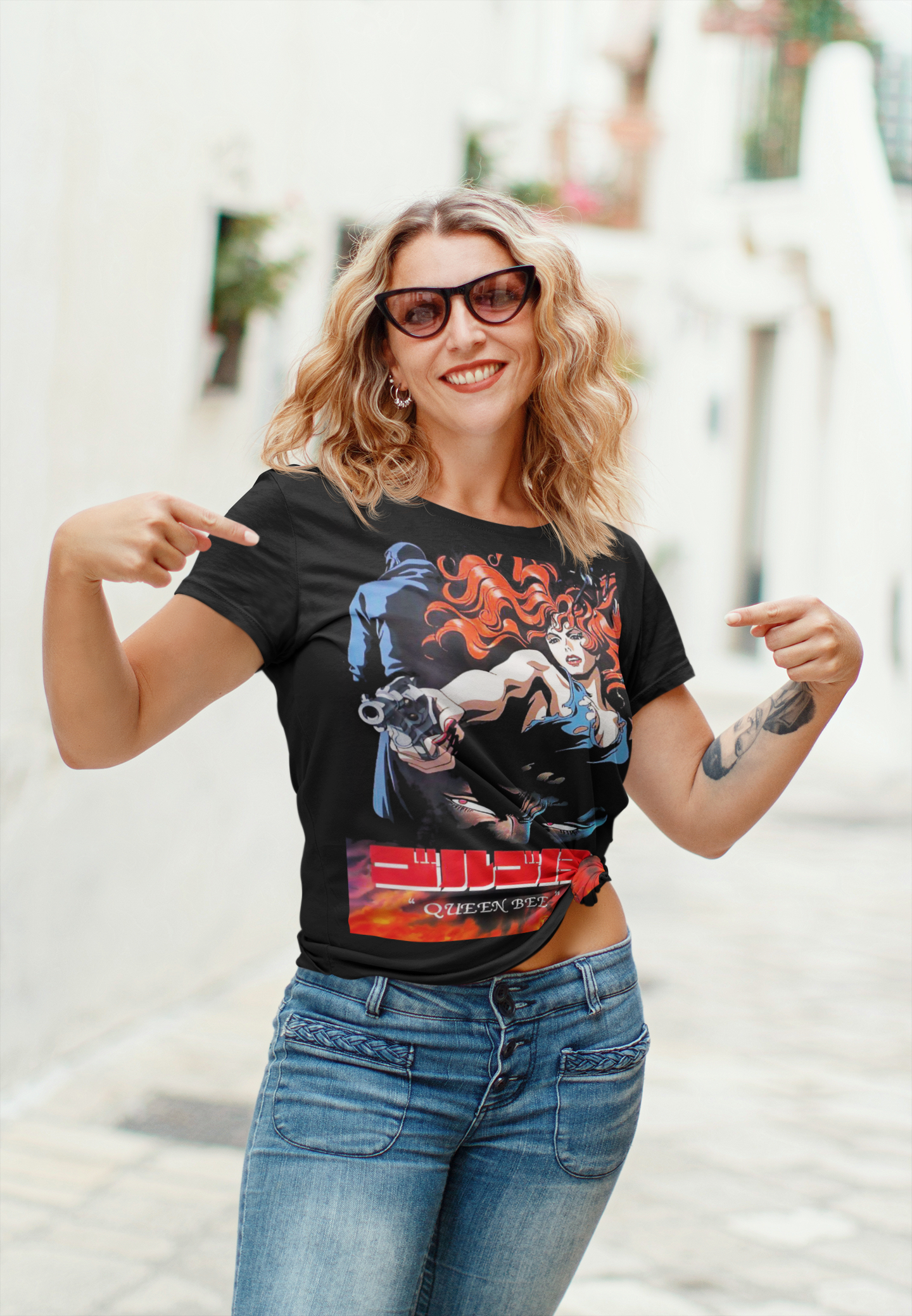 Golgo 13 Queen Bee Graphic T-Shirt | Duke Togo Retro Anime Tee | RetroPunkDesign - Retro Punk Design 