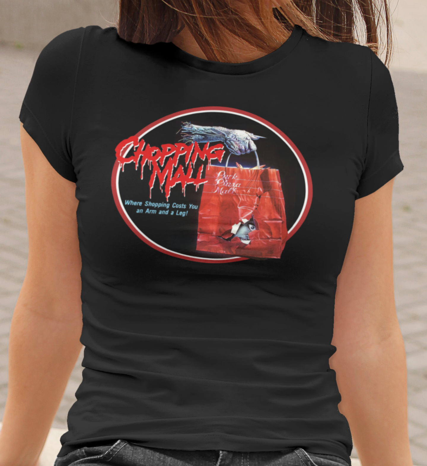 Chopping Mall Graphic T-Shirt | 1986 Killer Robot Horror Movie Tee | RetroPunkDesign - Retro Punk Design 