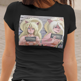 Dominion Tank Police Puma Sisters Mug Shot Graphic T-Shirt  80s Cyberpunk Anime Tee  RetroPunkDesign