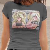 Dominion Tank Police Puma Sisters Mug Shot Graphic T-Shirt  80s Cyberpunk Anime Tee  RetroPunkDesign