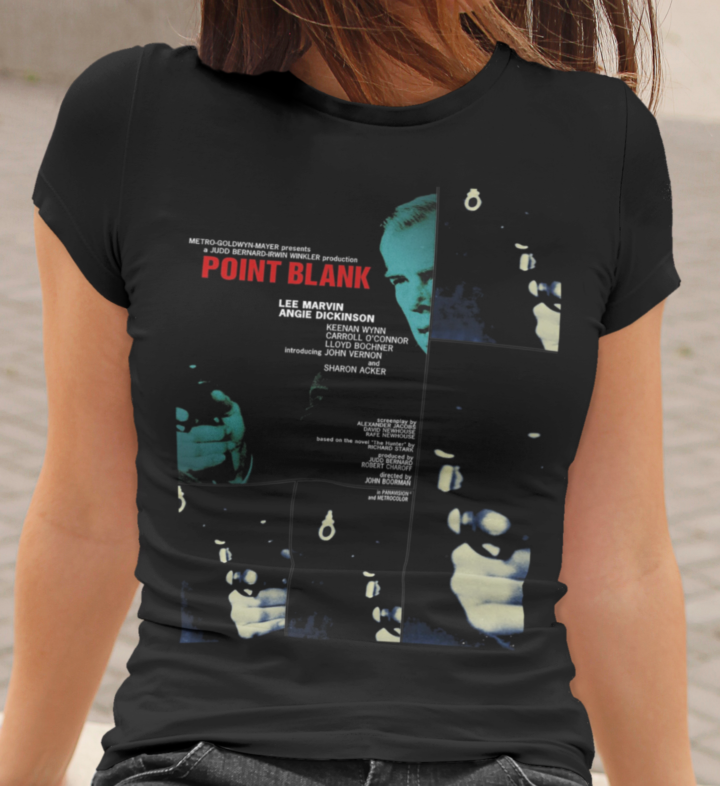 Point Blank 1967 Graphic T-Shirt | Lee Marvin Retro Crime Noir Polyester Tee | RetroPunkDesign - Retro Punk Design 