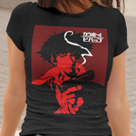 Cowboy Bebop Spike Spiegel Graphic T-Shirt | Retro Anime Sci-Fi Polyester Tee | RetroPunkDesign - Retro Punk Design 