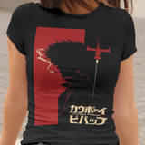 Cowboy Bebop Spike Spiegel Graphic T-Shirt | Retro Anime Tee | Space Bounty Hunter Apparel | RetroPunkDesign