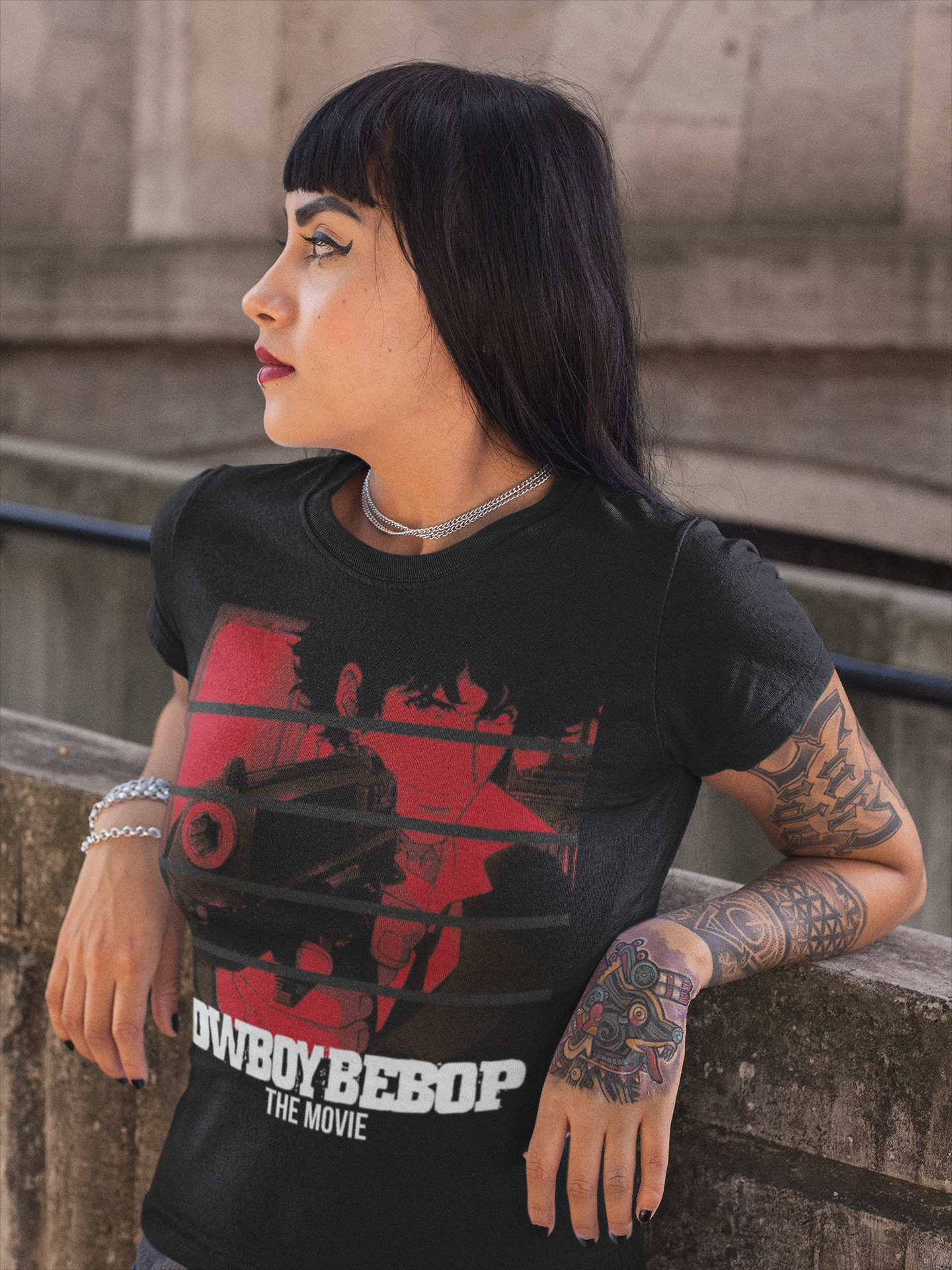 Cowboy Bebop Spike Spiegel Graphic T-Shirt | Retro Anime Space-Noir Tee | RetroPunkDesign - Retro Punk Design 