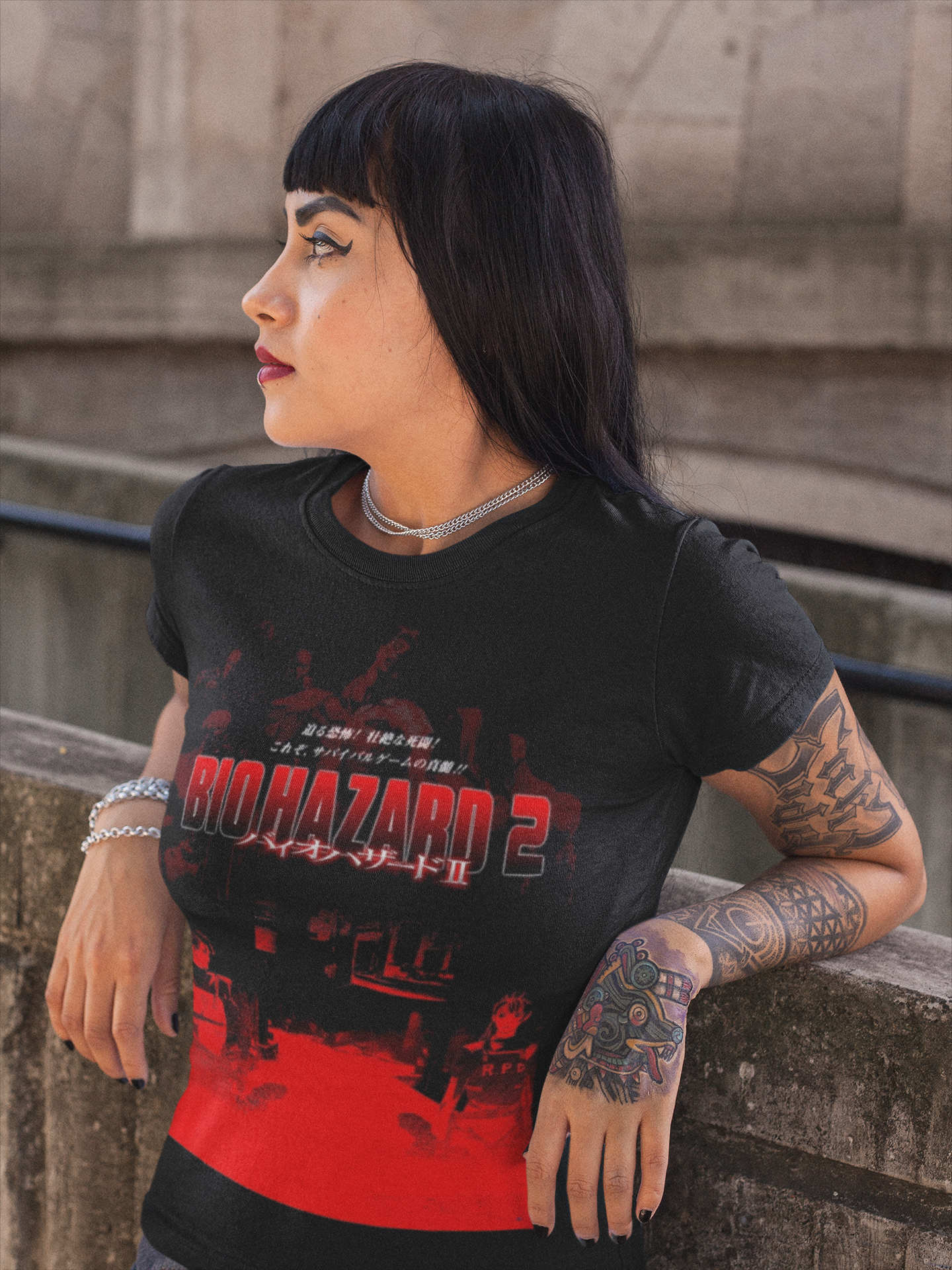 Biohazard 2 Graphic T-Shirt | Retro Resident Evil 2 Horror Game Tee | RetroPunkDesign - Retro Punk Design 