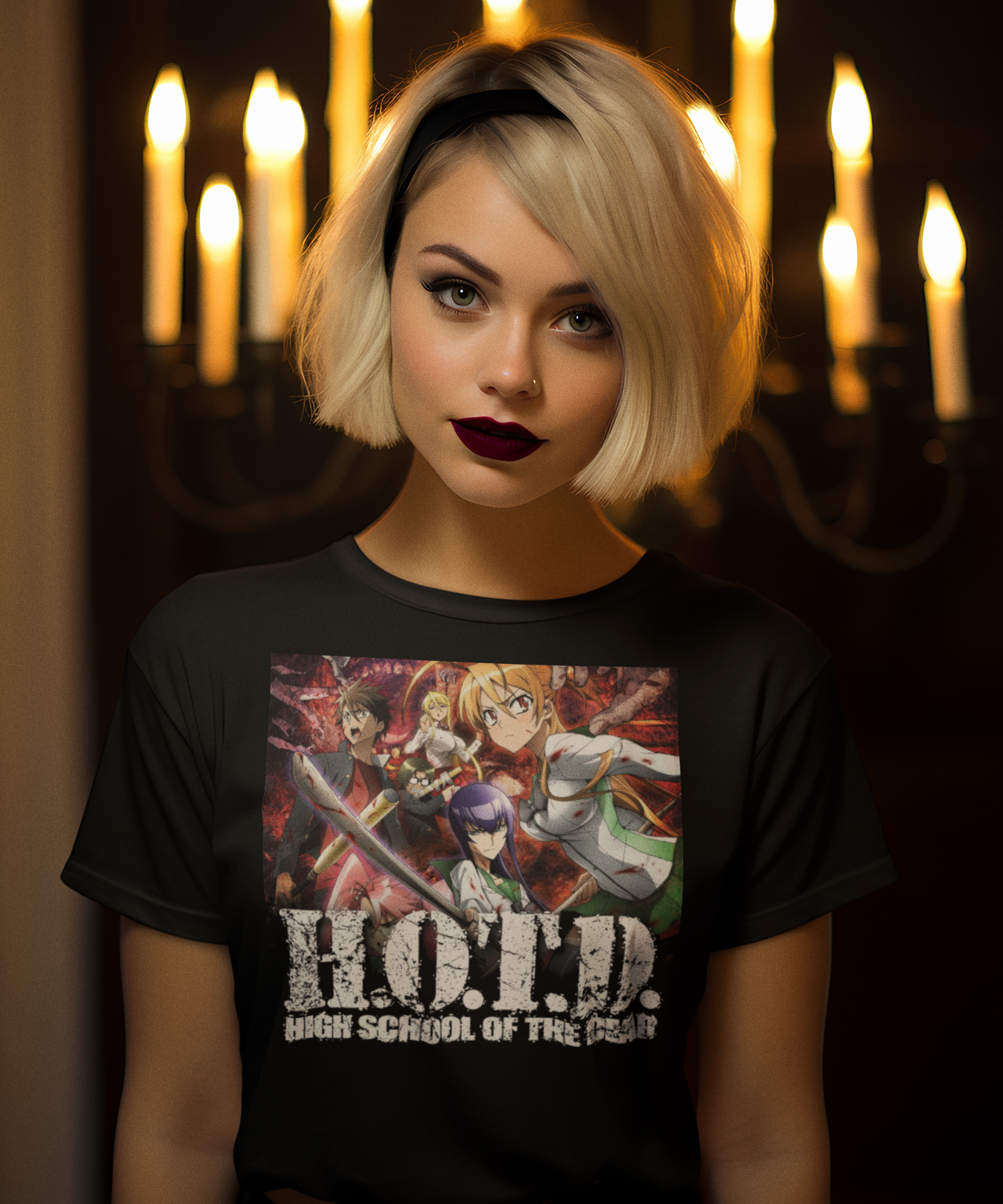 Highschool of the Dead Graphic T-Shirt | Anime Zombie Horror Tee | RetroPunkDesign