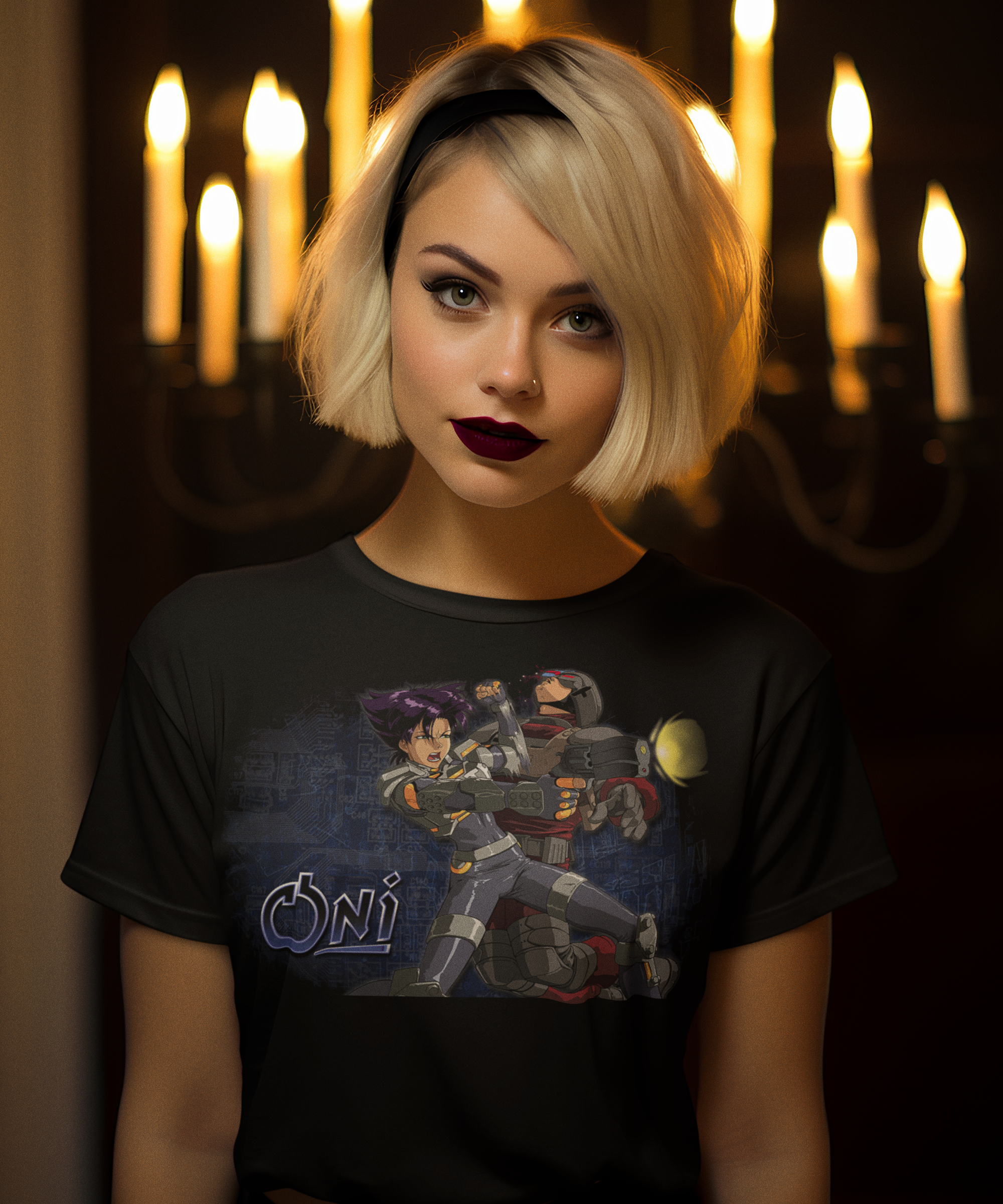 ONI Graphic T-Shirt | Retro Cyberpunk Anime Game Tee | RetroPunkDesign