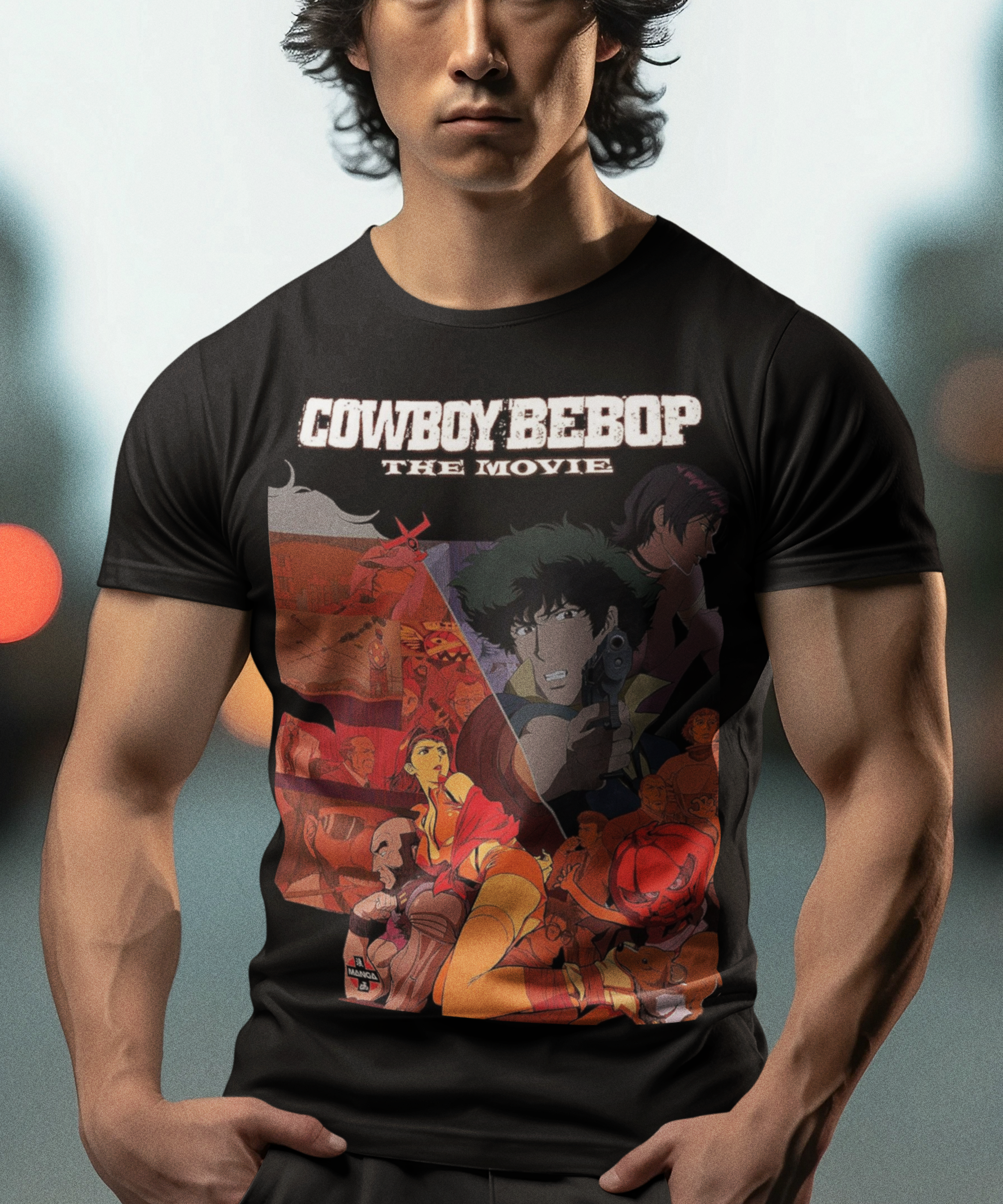 Cowboy Bebop The Movie Graphic T-Shirt | Retro Anime Sci-Fi Action Tee | RetroPunkDesign - Retro Punk Design 