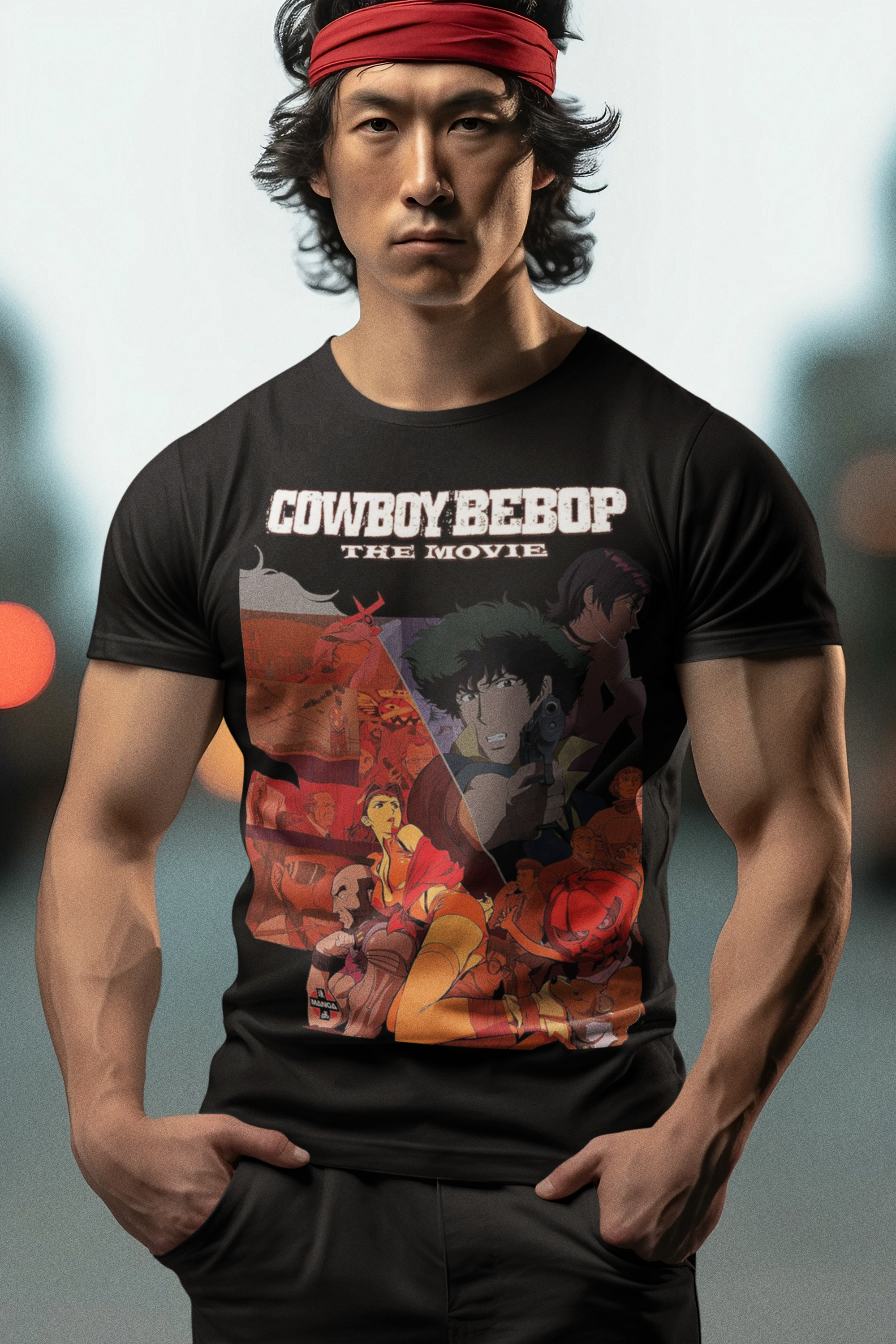 Cowboy Bebop The Movie Graphic T-Shirt | Retro Anime Sci-Fi Action Tee | RetroPunkDesign - Retro Punk Design 