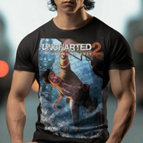 Uncharted 2: Among Thieves Graphic T-Shirt | PlayStation Adventure Game Tee | RetroPunkDesign