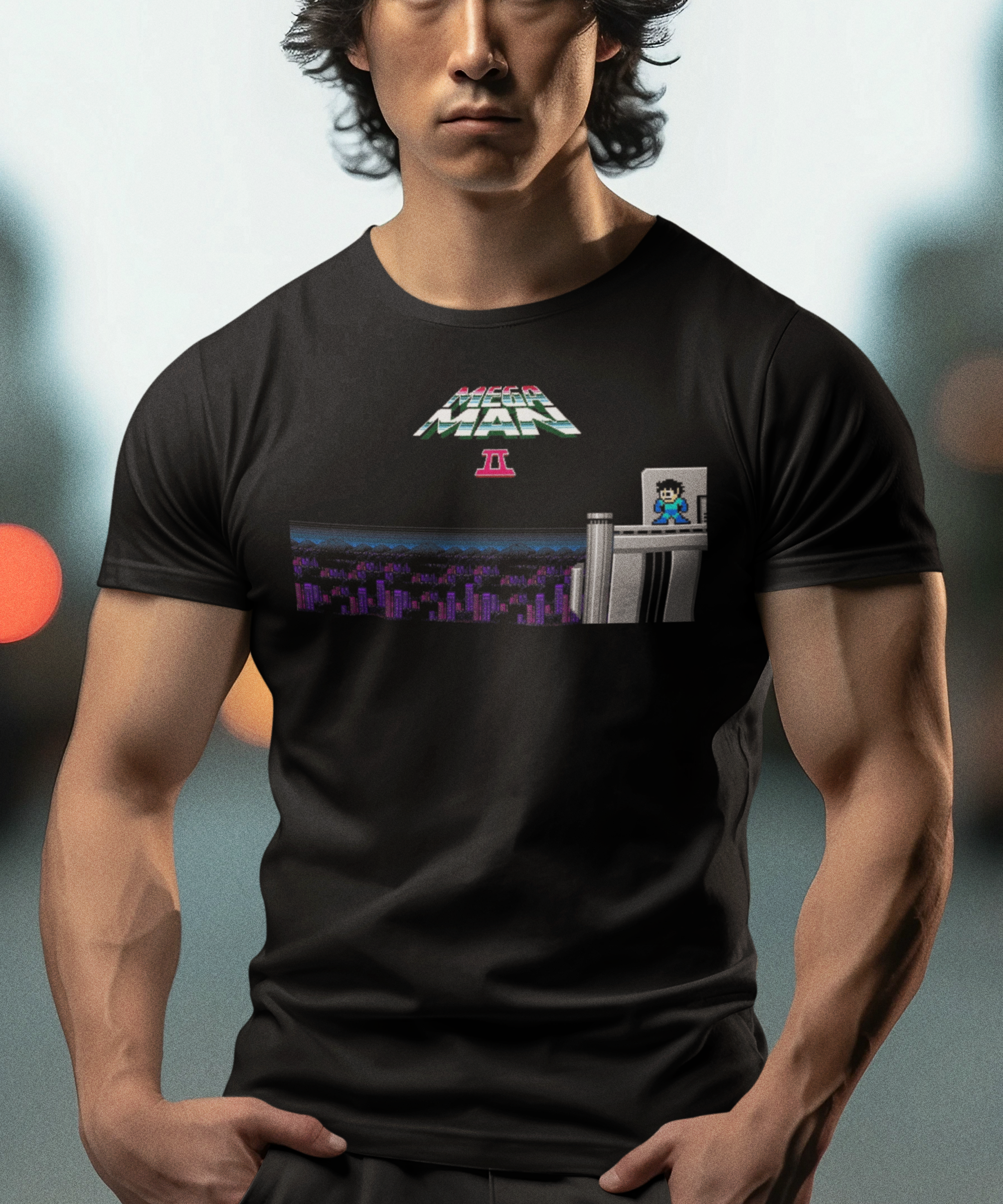 Mega Man II Graphic T-Shirt | Retro NES Gaming Tee | Classic 8-Bit Video Game Apparel | RetroPunkDesign