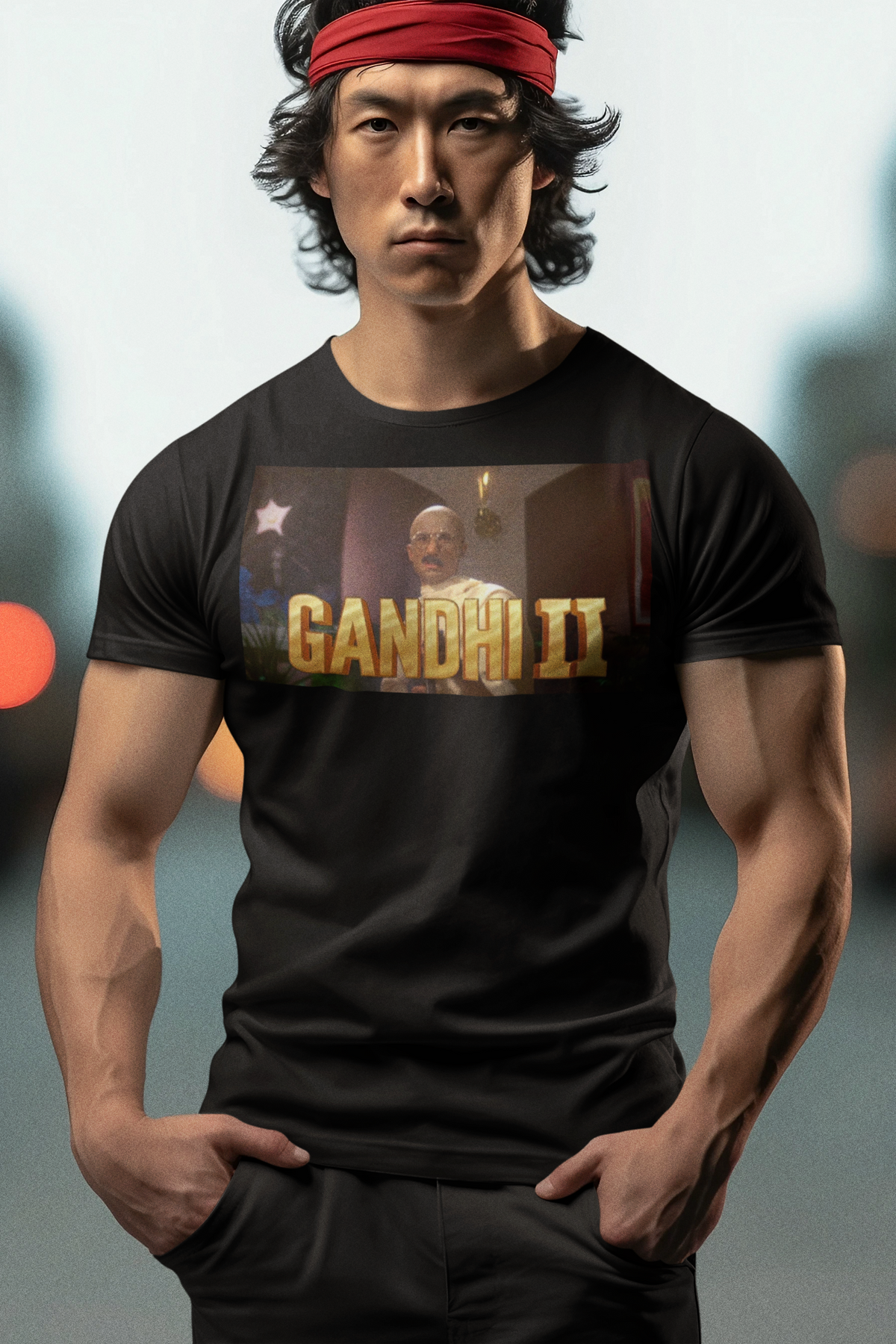 UHF Gandhi II Graphic Tee - Retro Punk Design 